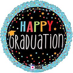 #G43 Happy Graduation Confetti 18in Printed Mylar