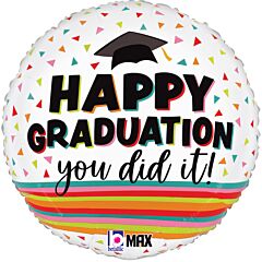 #G47 Festive Grad Stripes 18in Printed Mylar