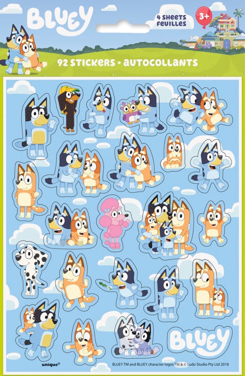 Bluey Sticker Sheets 4ct
