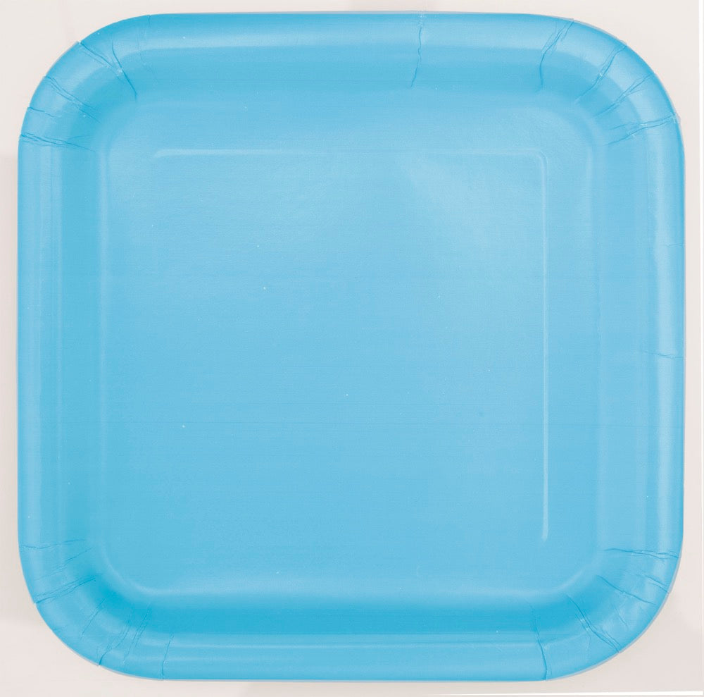 Powder Blue Square 7in Dessert Plates 16ct