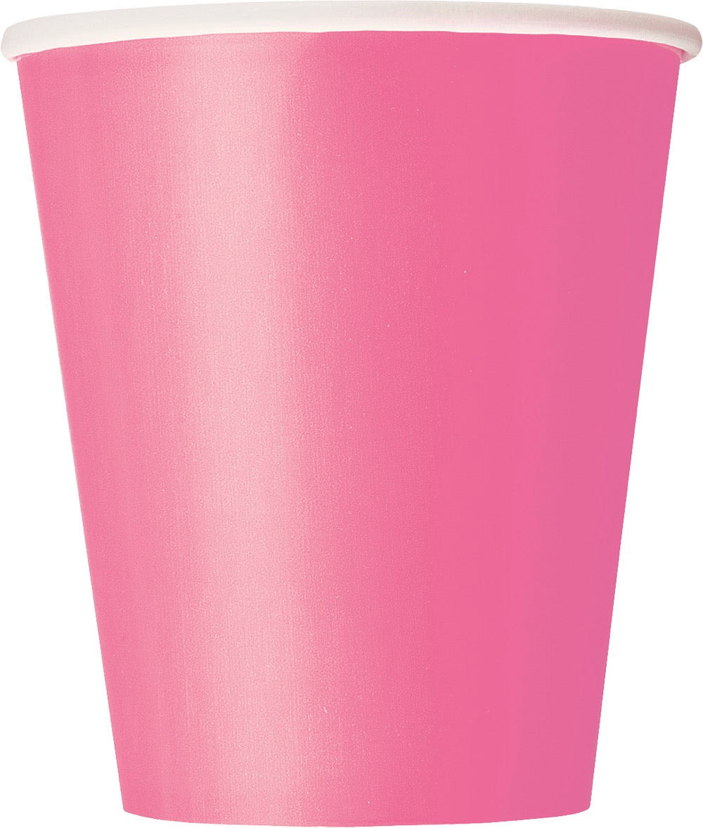 Hot Pink 9oz Paper Cups 14ct