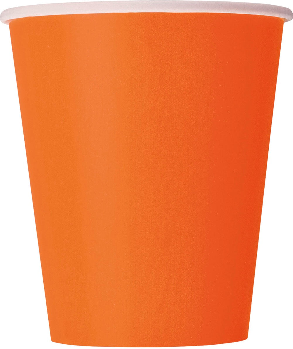 Orange 9oz Paper Cups 14ct