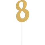 Gold Number Cake Topper 6in