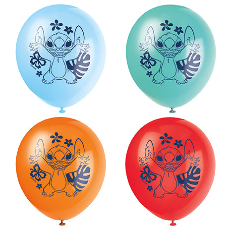 Disney Stitch 12in Latex Balloons 8ct