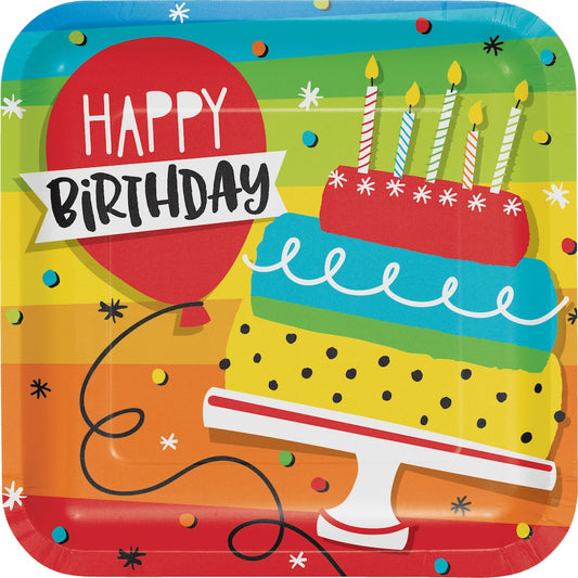 Hoppin' Birthday Cake 9in Plates 8ct