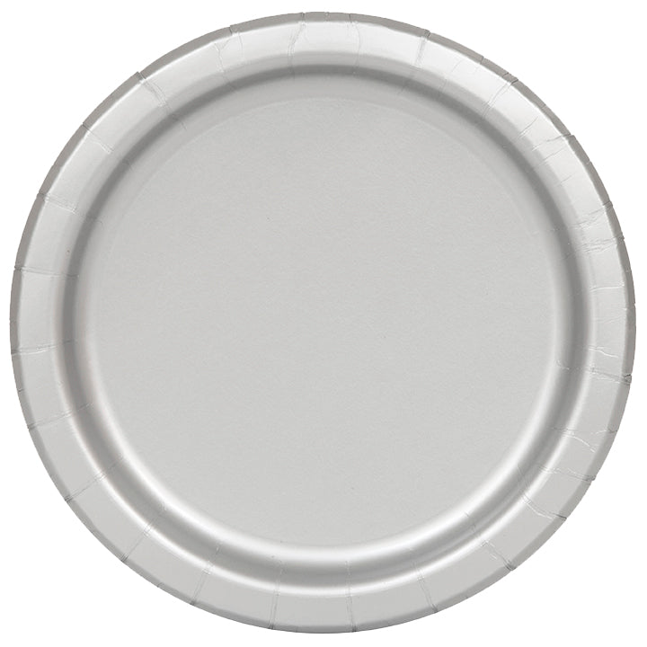 Silver Round 9in Lunch Plates