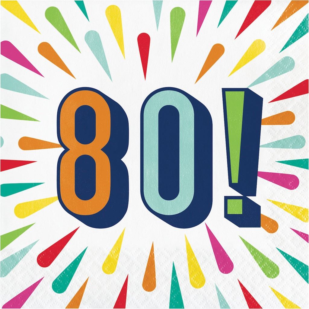 Birthday Burst 80 Lunch Napkin 16ct