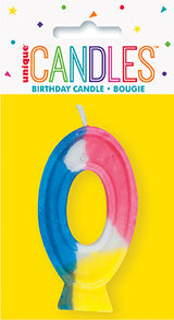 Rainbow Number Candle