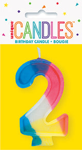 Rainbow Number Candle