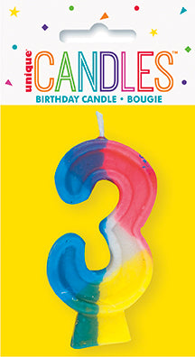 Rainbow Number Candle