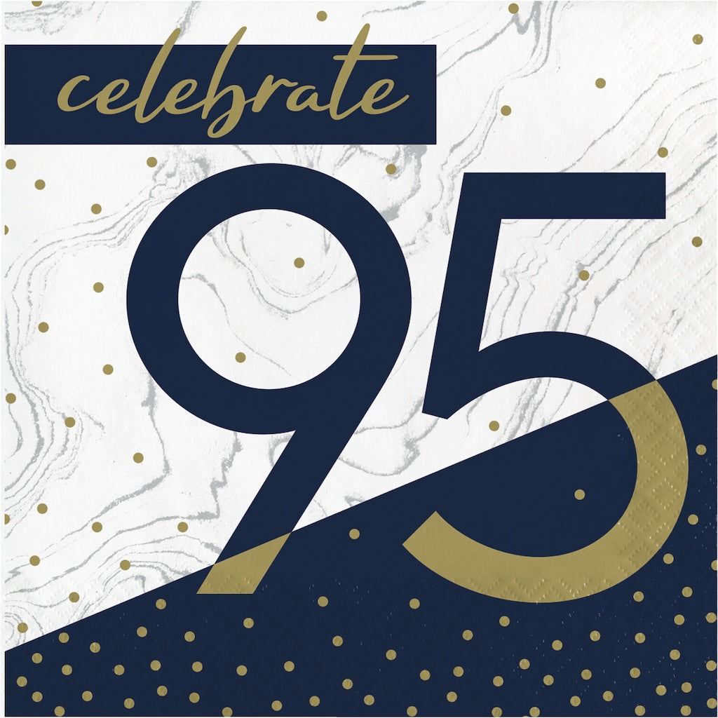 Navy and Gold Milestone 95 Lunch Napkin 16ct
