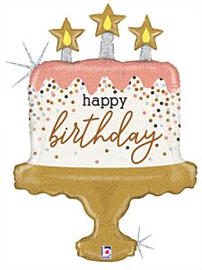 #038 Birthday Cake Confetti Holographic 26in