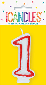 Red and White Deluxe Number Candle