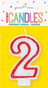 Red and White Deluxe Number Candle