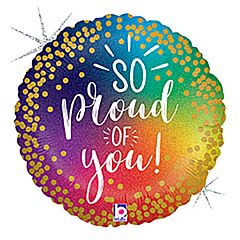 #G26 So Proud Rainbow Holographic 18in Printed Mylar
