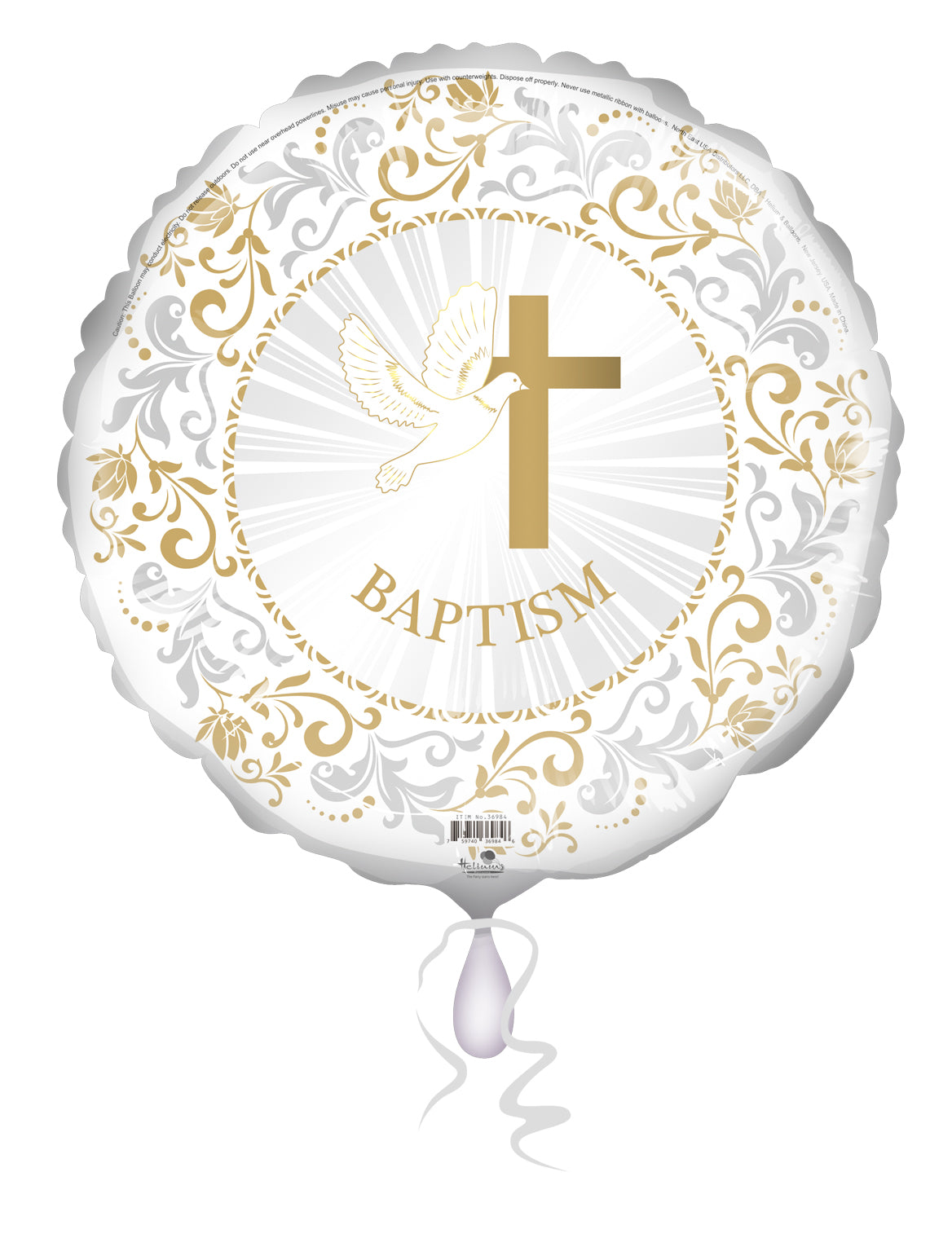#605 Baptism Gold 18in Printed Mylar