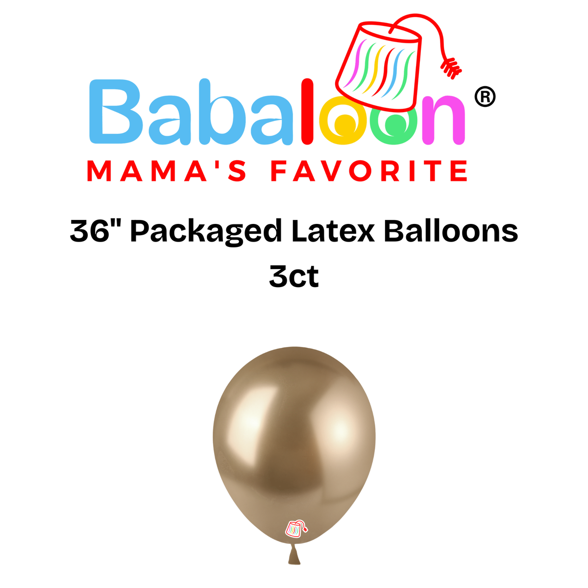 36" Packaged Latex Balloons 3ct - Not Inflated