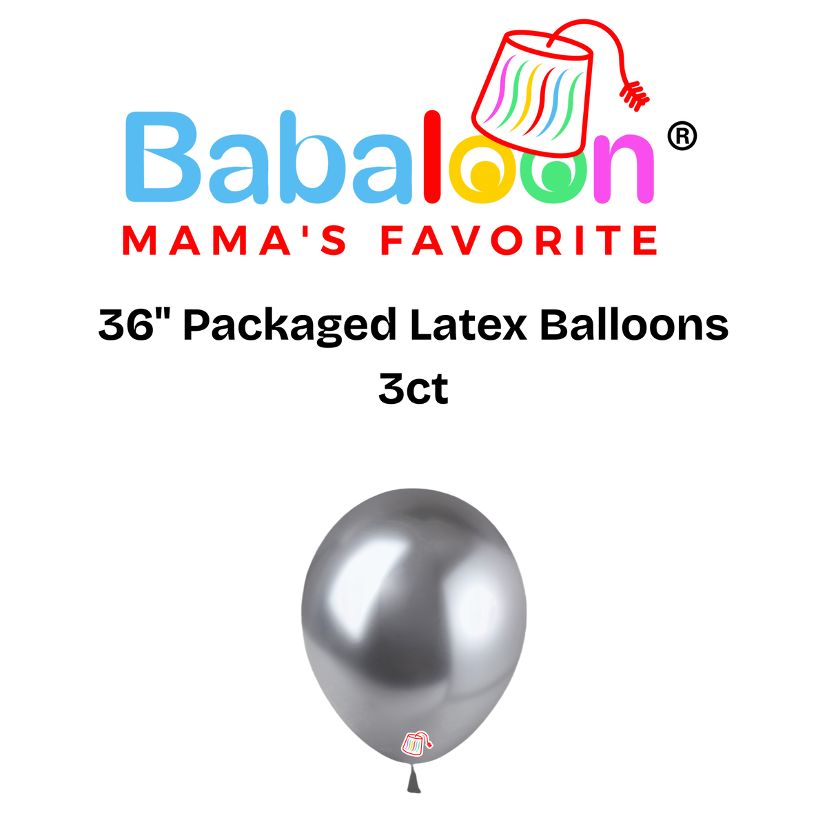 36" Packaged Latex Balloons 3ct - Not Inflated