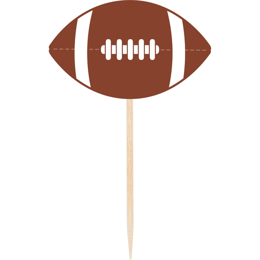 Tailgate Decor Wooden Pick Football 50ct