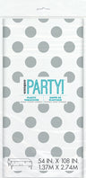 Polka Dots Rectangular Plastic Table Cover 54in x 108in