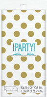 Polka Dots Rectangular Plastic Table Cover 54in x 108in