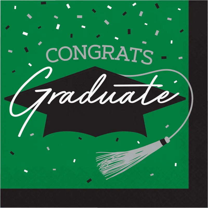 School Spirit Green Lunch Napkins 36ct