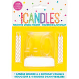 Number Light-Up Flashing Candle Holder with Birthday Candle