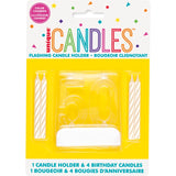 Number Light-Up Flashing Candle Holder with Birthday Candle
