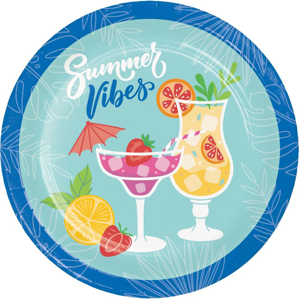 Summer Sippin Summer Vibes 7in Plates 8ct
