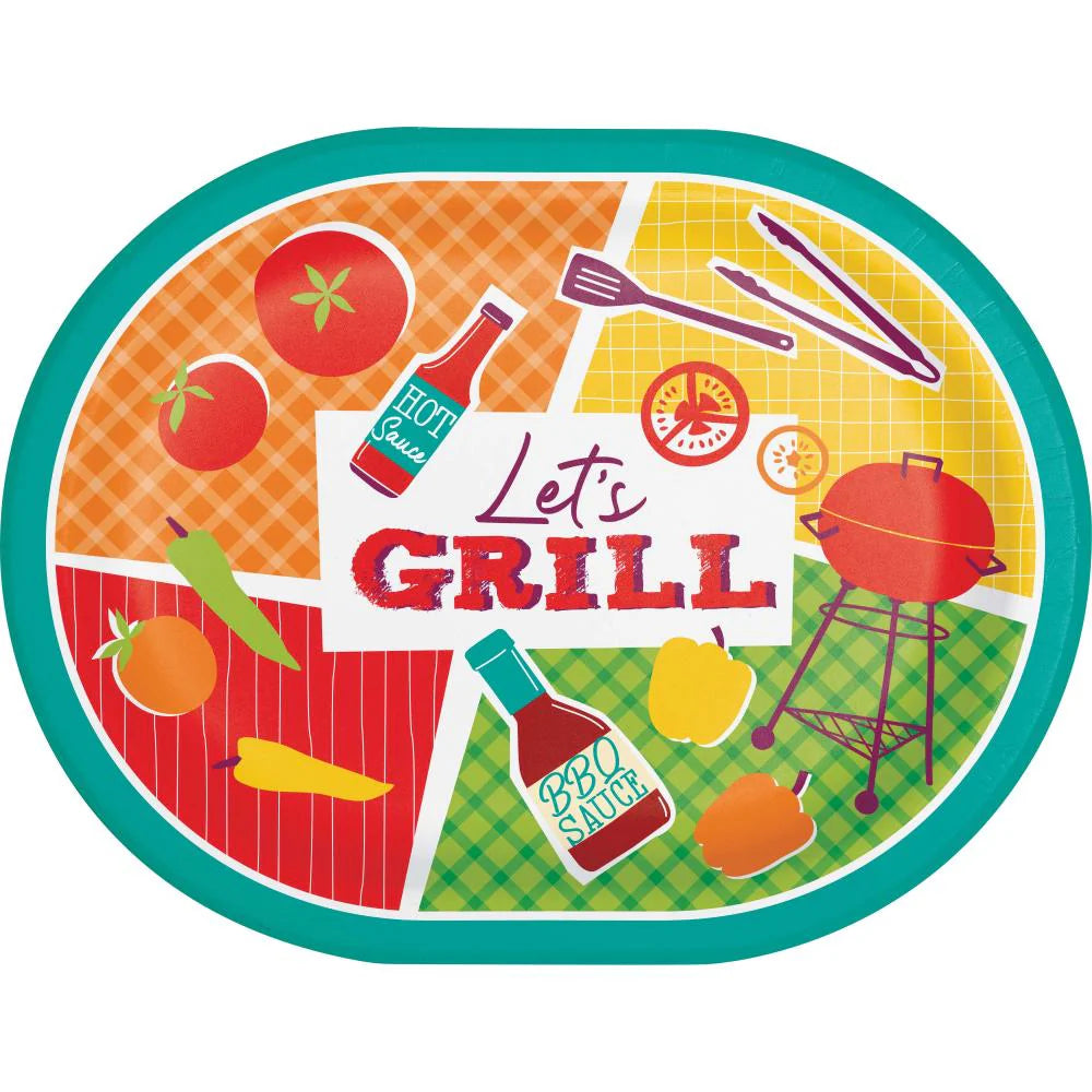 Backyard Bash Oval Plates 8ct