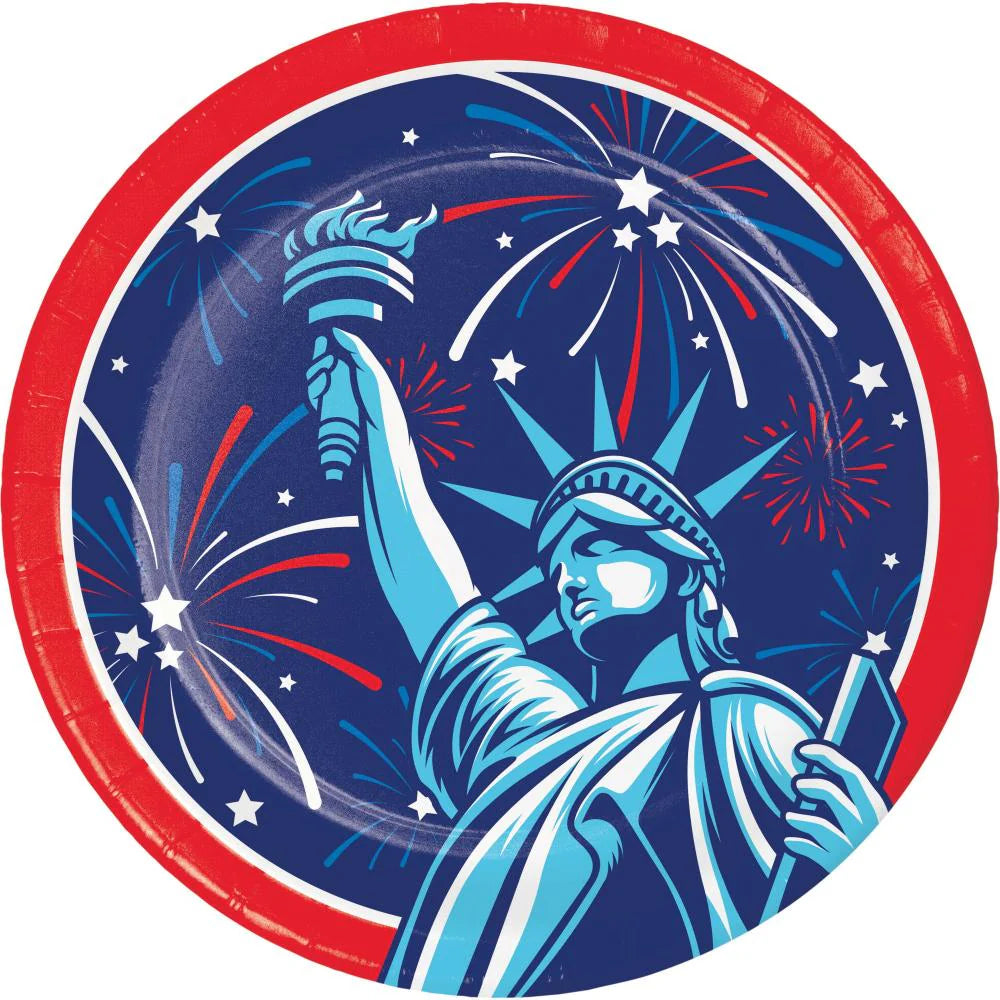 Lady Liberty 9in Plates 8ct