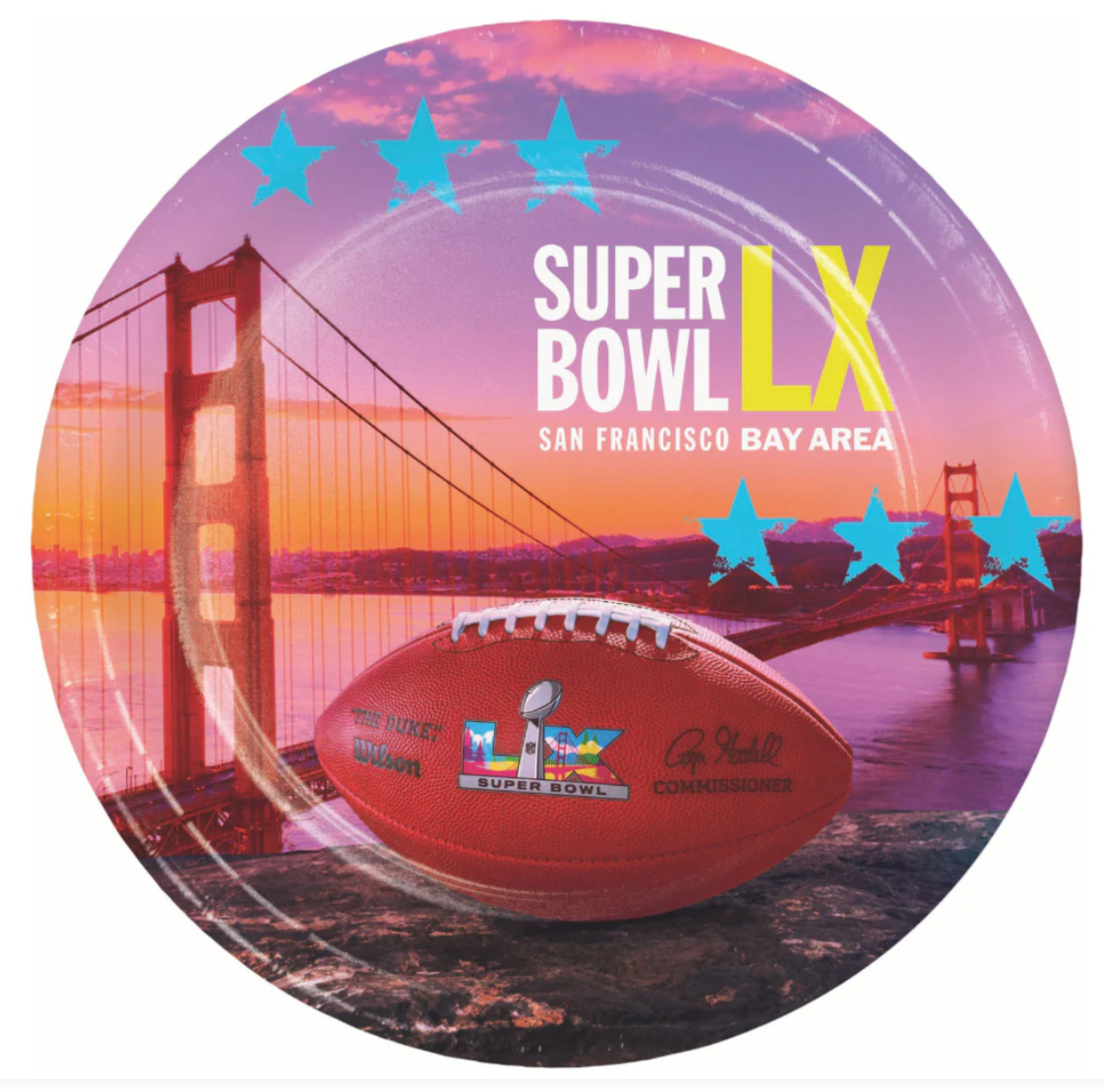 Super Bowl LX 9in Round Dinner Plates 8ct