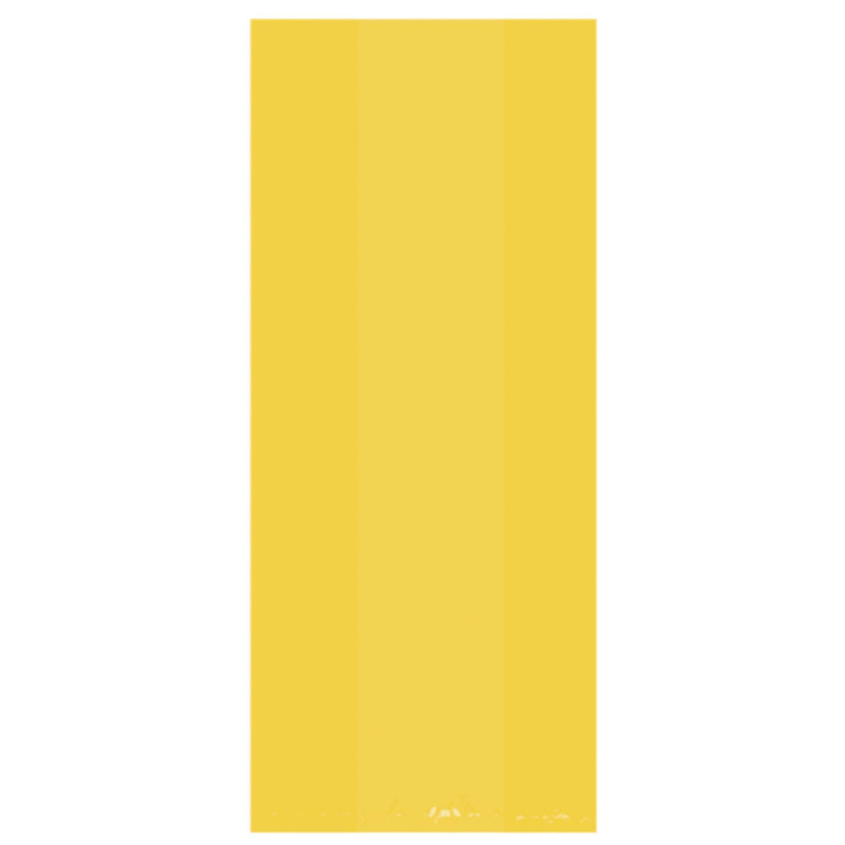 Yellow Sunshine Large Cello Party Bags - 5in x 11.5in x 3in - 25ct