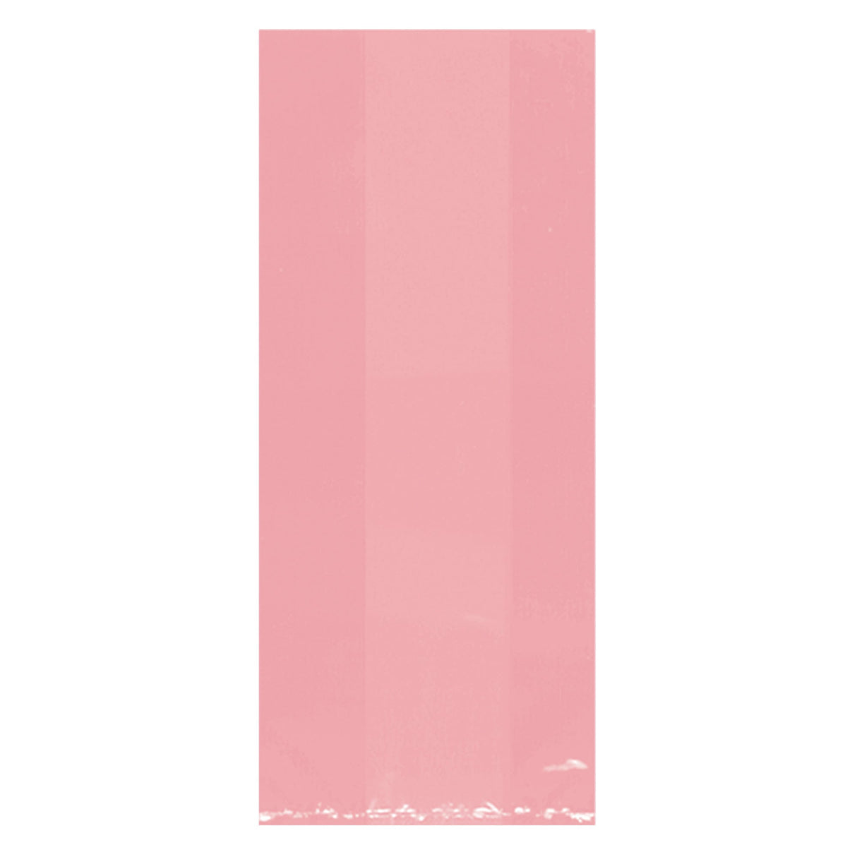 New Pink Large Cello Party Bags - 5in x 11.5in x 3in - 25ct