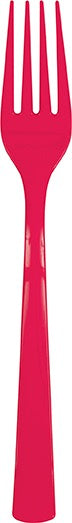 Red Plastic Forks 18ct