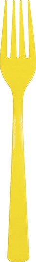 Yellow Plastic Forks 18ct