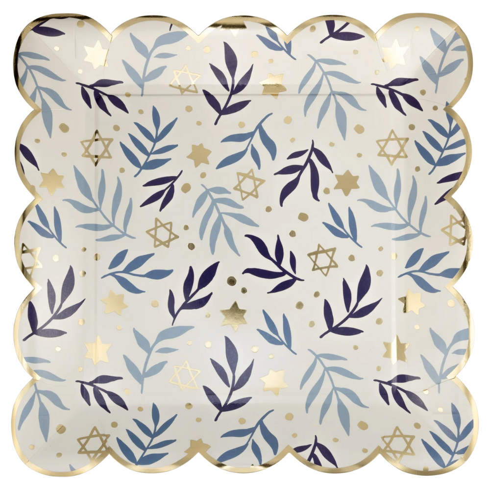 Stars & Branches Scalloped Square 10in Plates 8ct