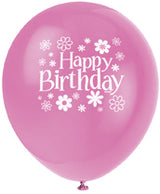 Birthday Blossoms 12 Latex Balloons 8ct
