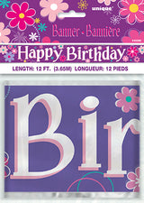 Foil Birthday Blossoms Banner 12ft