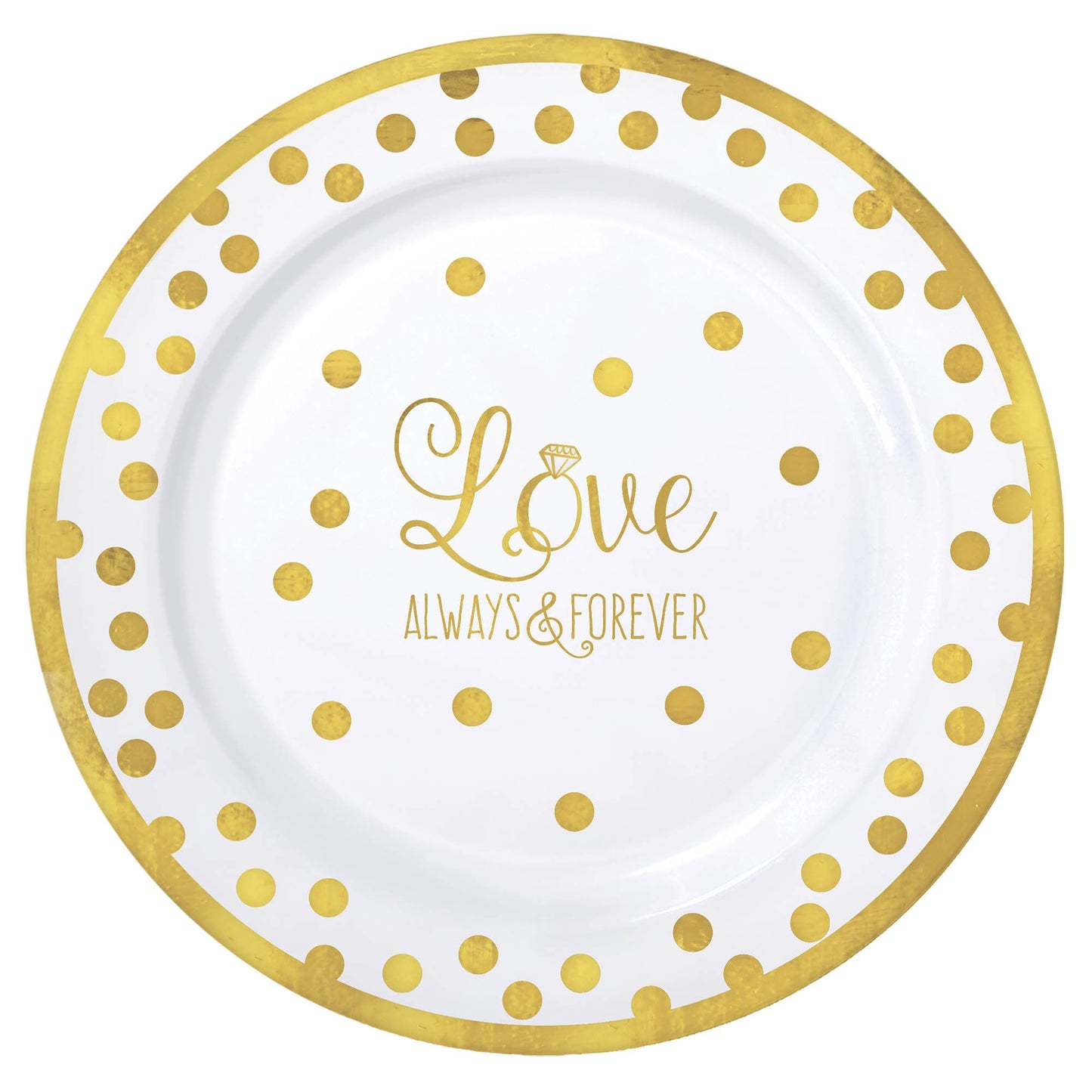 "Love" Round Premium Plastic Plates, 7.5in 20ct