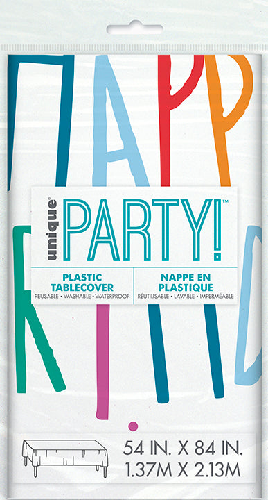 Birthday Mayhem Rectangular Plastic Table Cover 54in x 84in