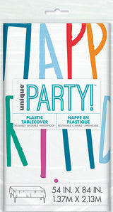 Birthday Mayhem Rectangular Plastic Table Cover 54in x 84in