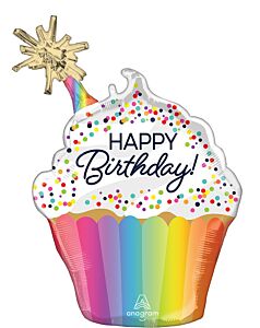 #044 Confetti Sprinkle Birthday Cupcake 27in Supershape