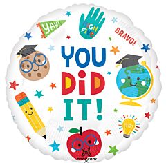 #G35 You Did It Grad Fun 18in Printed Mylar