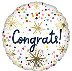 #486 Confetti Sparkles Congrats 18in Printed Mylar