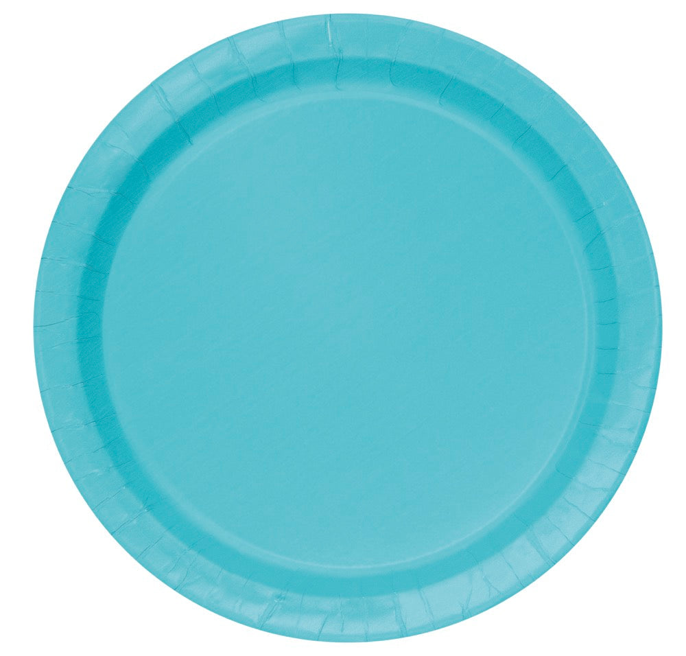 Teal Round 7in Dessert Plates 20ct
