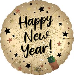 #17 New Year Natural Sparkle 18in Printed Mylar