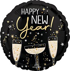 #14 Bubbly New Year 18in Printed Mylar