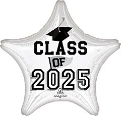 #G04 Class of 2025 White 18in Printed Mylar