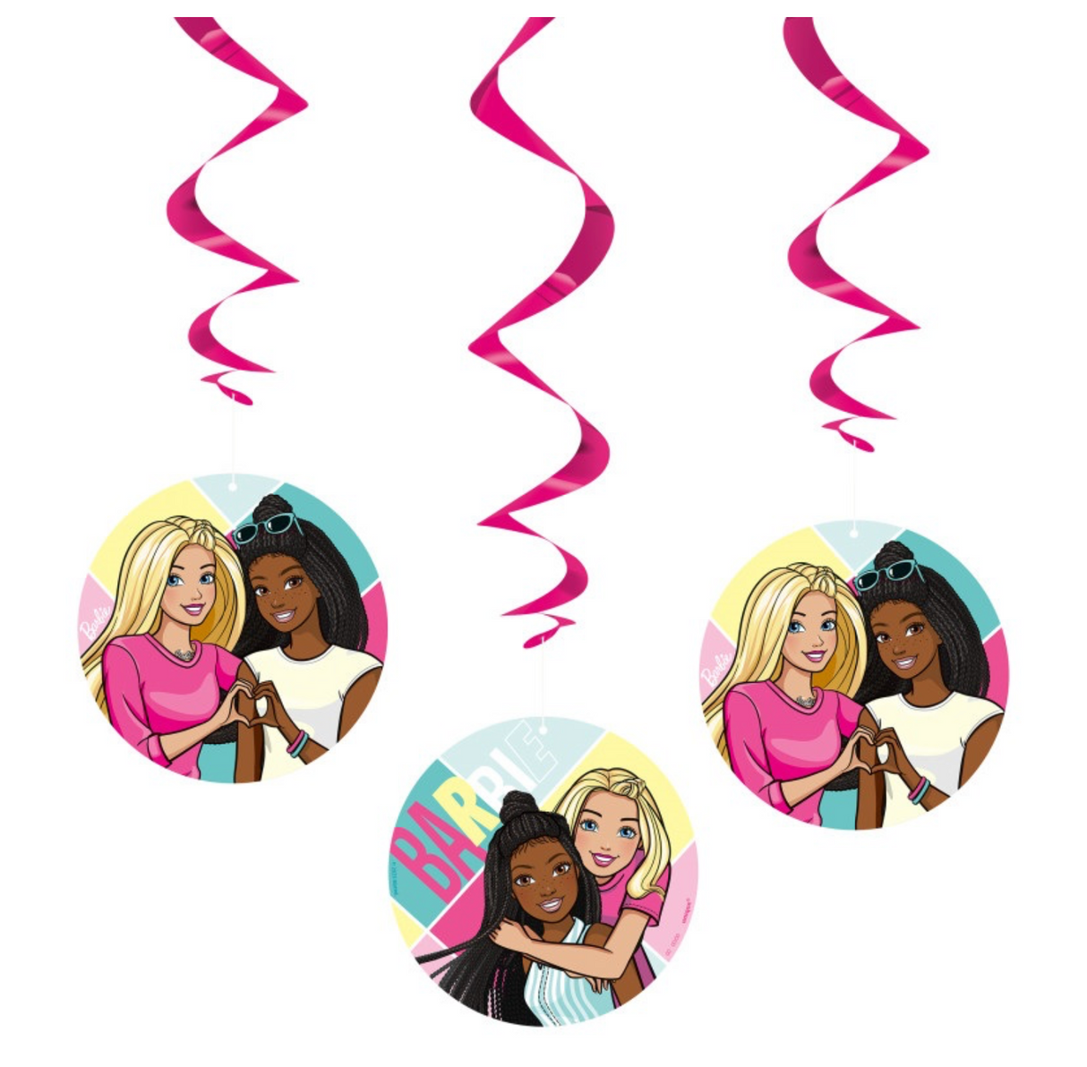 Barbie Hanging Swirl Decorations 26in 3ct